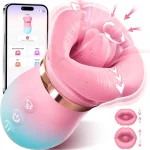 Sucking Vibrator Tongue rose design with 360 degree tongue and suction stimulation