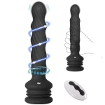 Remote Control Anal Vibrator with rotating beads and suction cup prostate massager