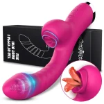 Tongue Licking Vibrator 2 in 1 silicone clitoral and G spot stimulator