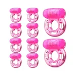 Silicone vibrating cock ring with stimulator