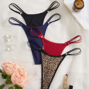 Double strap thong set with low rise fit, breathable fabric, and sleek everyday styling