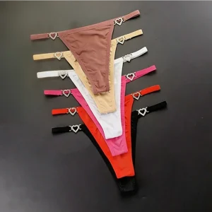 Rhinestone strap thong with low rise fit and smooth lightweight design