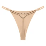 Double buckle thong with low rise fit, slim double straps, and breathable everyday design