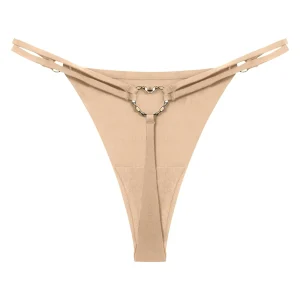 Double buckle thong with low rise fit, slim double straps, and breathable everyday design