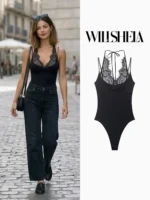 Lace Patchwork Bodysuit - Image 2