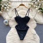 Black Beaded Camisole Bodysuit - Image 7