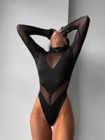 Mesh Turtleneck Bodysuit - Image 2