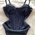 Black Beaded Camisole Bodysuit - Image 4