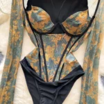 Printed Mesh Bodysuit - Image 4