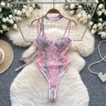 Pink Leopard Halter Bodysuit - Image 3
