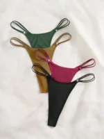 double waistband thong set with low rise fit and sleek everyday design