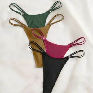 double waistband thong set with low rise fit and sleek everyday design