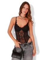 Lace Trim Bodysuit - Image 2