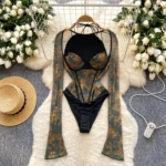 Printed Mesh Bodysuit - Image 7