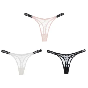 mesh low rise thong with sheer fabric and lightweight seamless everyday fit