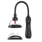 Suction Vibrator with silicone body, flexible shape, suction cup attachment, display controls, and Type-C charging
