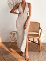 Crochet Cut Out Maxi Dress - Image 3