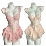 Sweet Lace Nightdress with Chest Pad - Image 5
