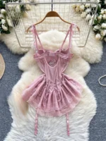 Floral Lace Mini Dress - Image 3