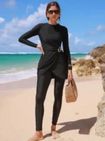 Black Rash Guard Swimsuit - Image 2