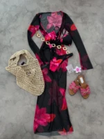 Floral Cover Up Bikini - Image 4