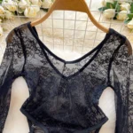 Lace Flare Sleeve Bodysuit - Image 2
