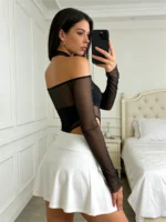 Mesh Cut Out Bodysuit - Image 4