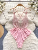 Strappy Lace Mesh Bodysuit - Image 6