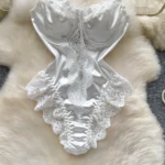 Satin Lace Bodysuit - Image 4