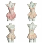Sweet Lace Nightdress with Chest Pad - Image 3