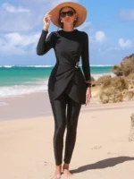 Black Rash Guard Swimsuit - Image 5