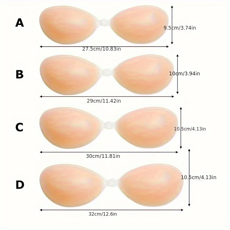 Invisible Strapless Silicone Bra Strapless Silicone Bra with invisible push-up cups, front clasp, and transparent side support