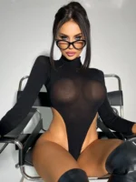 Sheer Mesh Bodysuit - Image 2