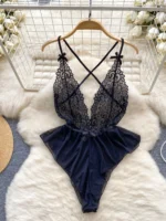 Strappy Lace Mesh Bodysuit - Image 2