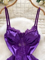 Satin Lace Bodysuit - Image 3