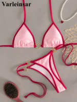 heart ring micro bikini with halter neckline and low waist fit