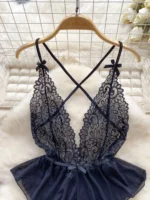 Strappy Lace Mesh Bodysuit - Image 4