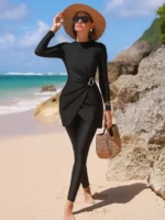 Black Rash Guard Swimsuit - Image 3