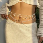 starfish waist chain with layered pearls and shell charms