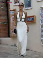 Halter Lace-Up Maxi Dress - Image 2