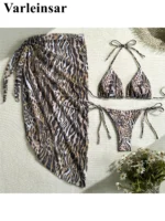Leopard Sarong Halter Bikini - Image 5