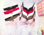 Striped Bra Panty Set with push-up bra, matching panty, underwire support, and playful everyday lingerie styling