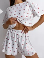 Printed Pajama Shorts Set - Image 4