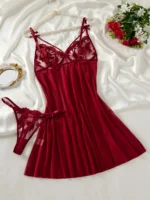 Embroidered Mesh Nightgown - Image 3