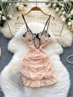 Embroidered Ruffle Mini Dress - Image 2