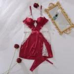 Satin Lace Nightdress Set - Image 8