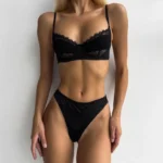 Satin Lace Bra Set - Image 2