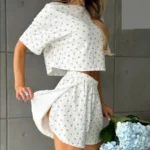 Printed Pajama Shorts Set - Image 3