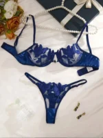 Floral Embroidery Bra Set - Image 7