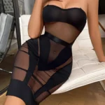 Sheer Bodycon Dress Set - Image 2